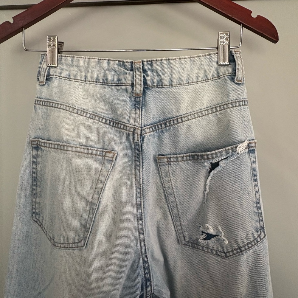 Sale! Divided Light Blue Flare & Wide Leg Jeans, distressed style. Sz 2 - Picture 4 of 11